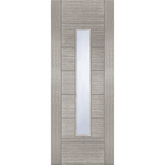 Light Grey Corsica 18G Central Clear Glazed Internal Fire Door